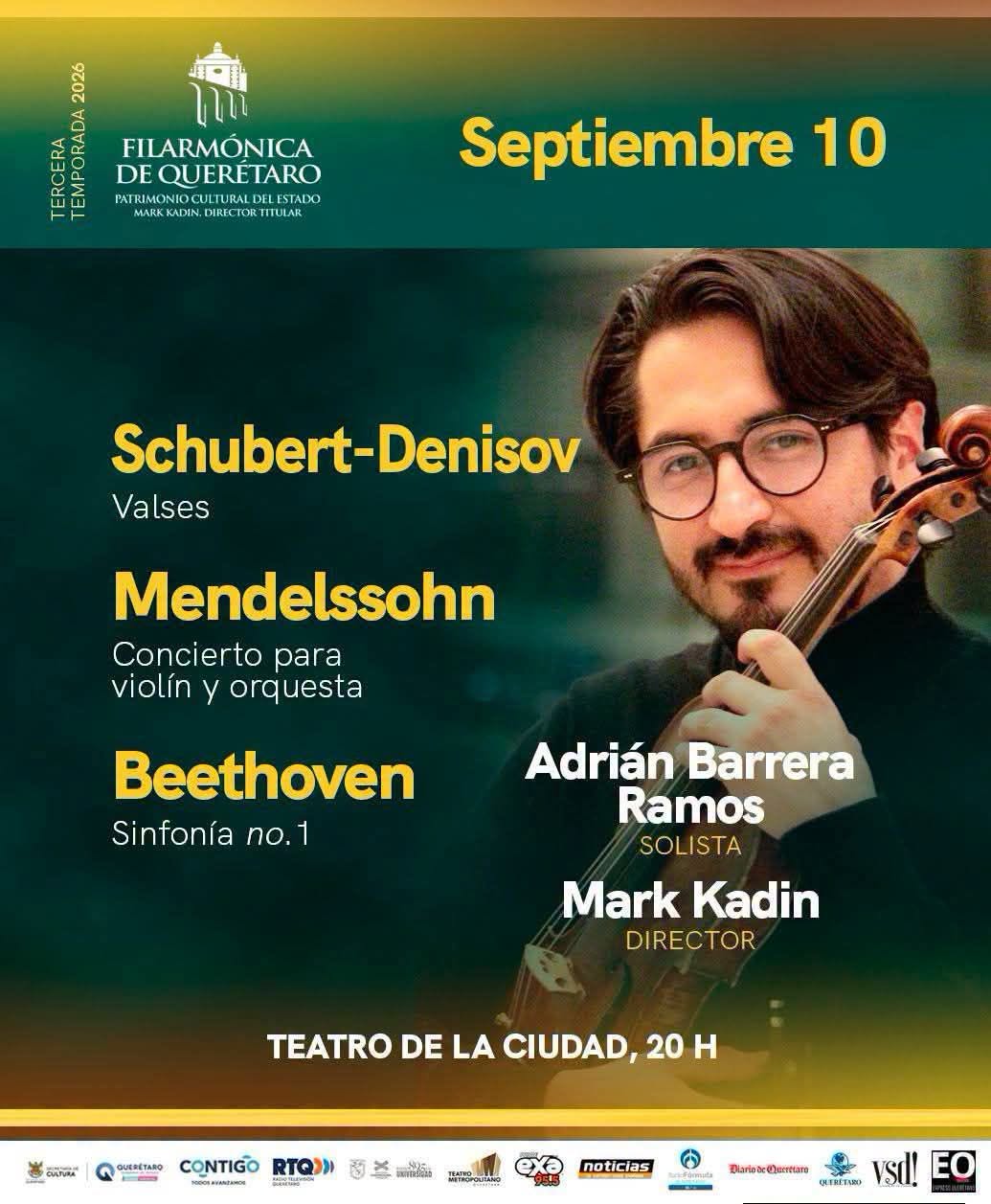 Orquesta Filarmónica de Querétaro – Schubert – Mendelssohn – Beethoven