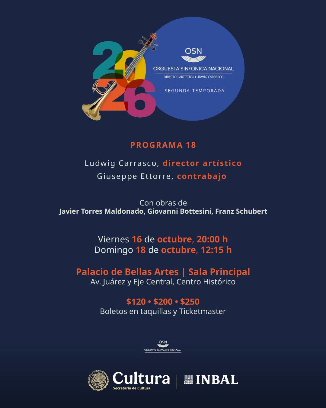 Orquesta Sinfónica Nacional – Programa 18
